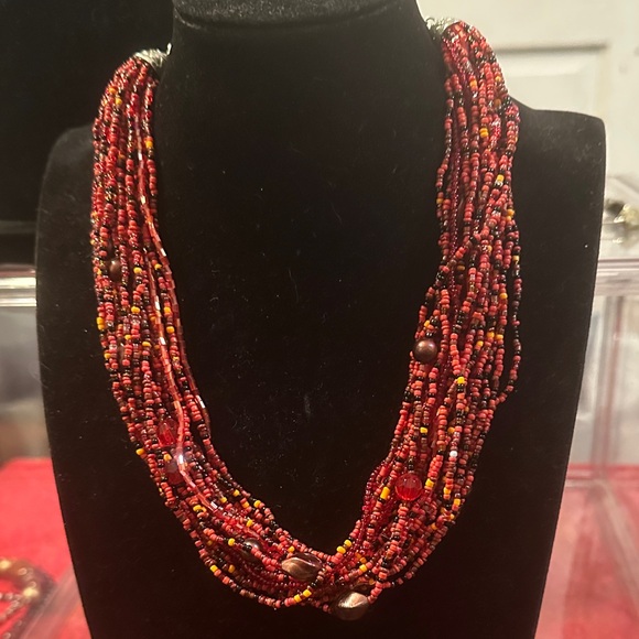 Esmor Multi-Strand Seed Bead Necklace - Picture 2 of 5